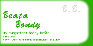 beata bondy business card